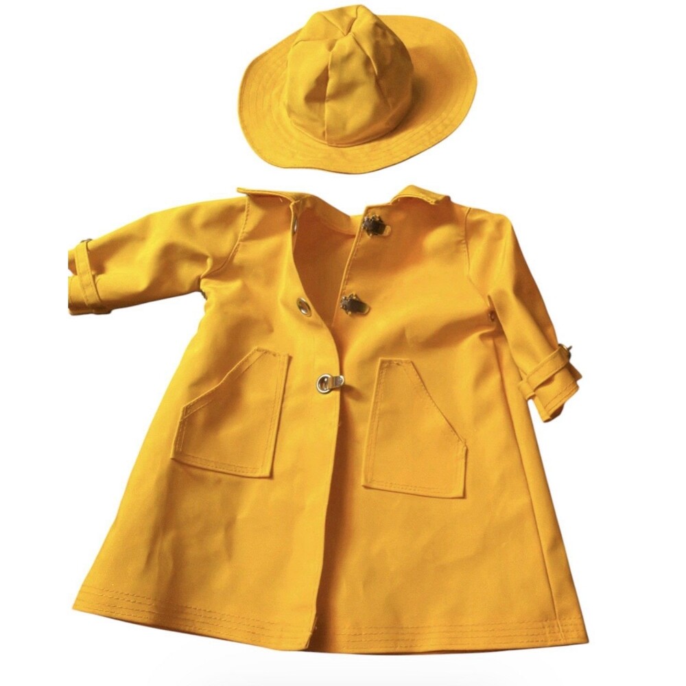 American girl doll Pleasant Company Molly raincoat jacket yellow And Hat 1995